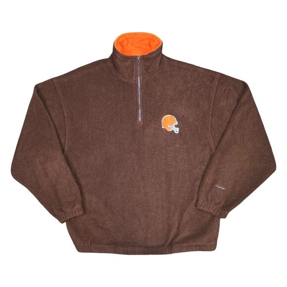 Vintage The Edge Cleveland Browns Half Zip Fleece Pullover - Size Large - Picture 1 of 7